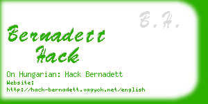 bernadett hack business card